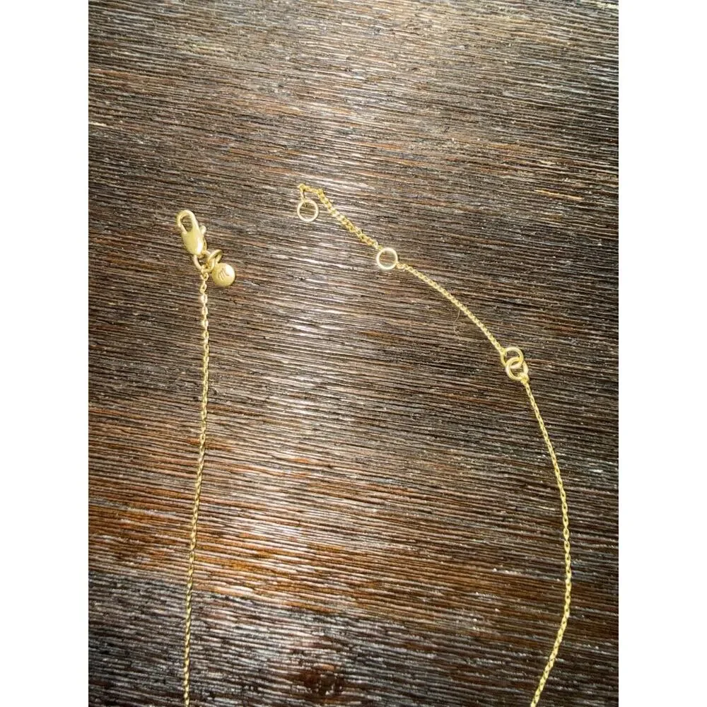 Madewell Gold Tone Purple Stone Pendant Necklace Delicate Chain Minimalist - Picture 5 of 6